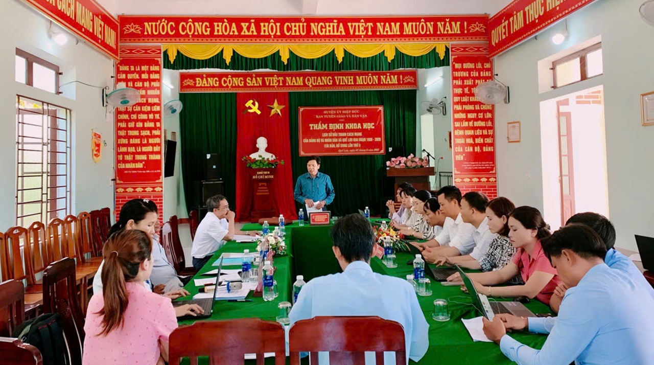 Hiệp Đức: Tổ chức thẩm định lịch sử Đảng bộ xã Quế Lưu
